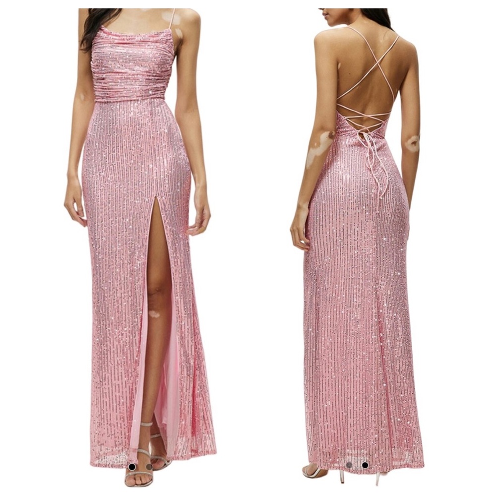 Pink Sequin Gown (Size 2)
